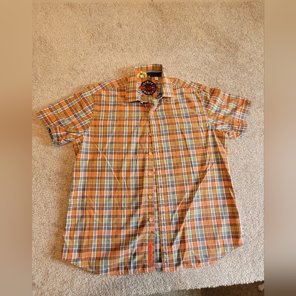 Robert Graham Size XL Multicolor Short Sleeve Button Shirt
